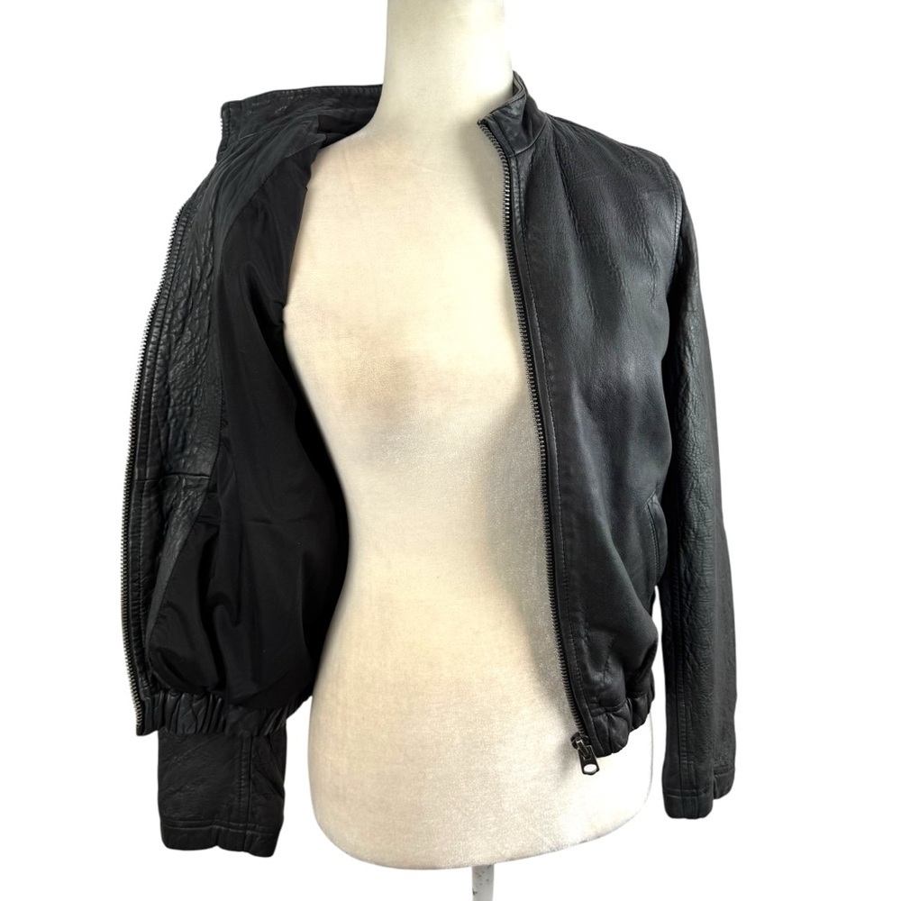 Lucky Brand Ana 100% Lamb Leather Jacket Moto Full Zip Womens Size XS Bomber - Picture 15 of 16